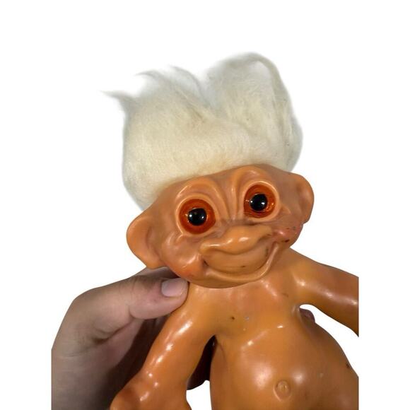 VTG Troll Coin Bank 7" Tall DAM Light Glass Eyes No Clothes 1960s READ - Picture 6 of 7